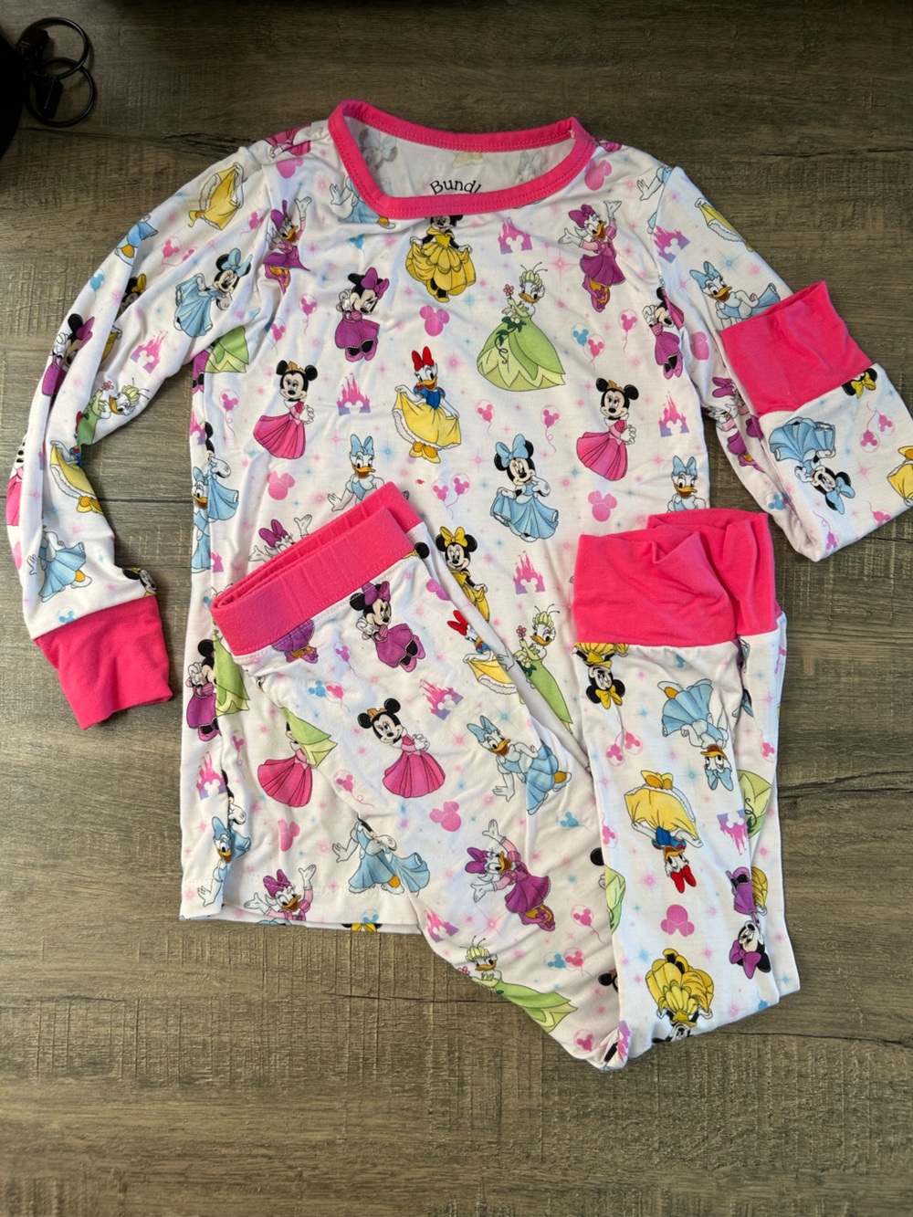 Bundle of Joy forever besties bamboo Pink Princess & Minnie Mouse Pajama Set